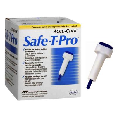 AntiCoagulation Box of Accu-Chek Safe-T-Pro safety lancets with a single lancet device.